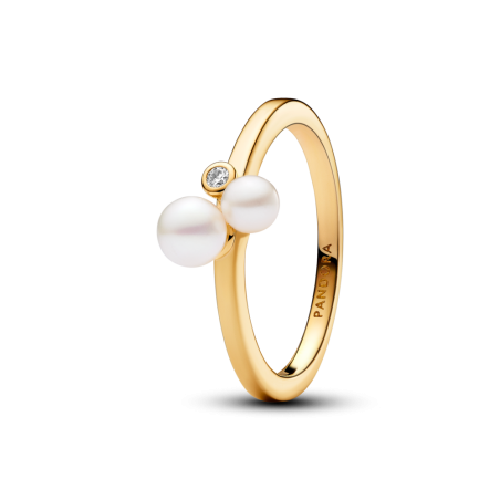 Złoty Pierścionek Pandora z Perłami Słodkowodnymi - JubilerSezam.pl
