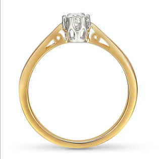 Pierścionek złoty z białym diamentem AW 88312 YW-0,08 próba 585