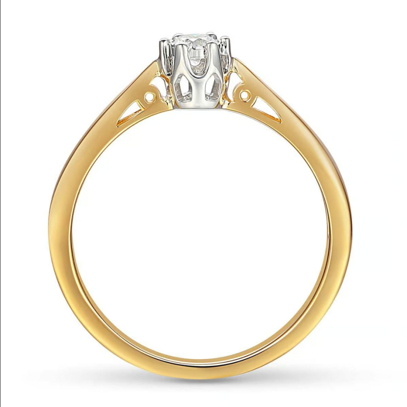 Pierścionek złoty z białym diamentem AW 88312 YW-0,08 próba 585