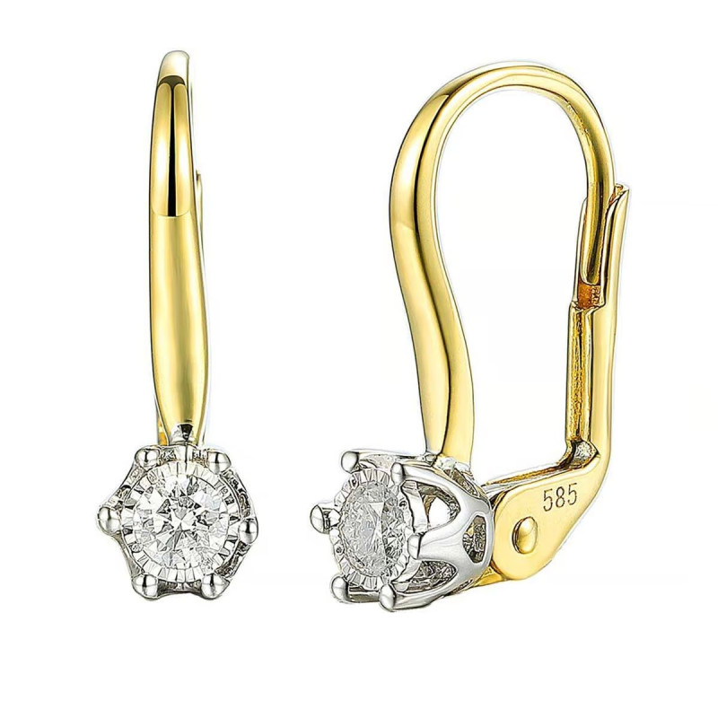 Kolczyki ROYAL AP Magic 6ł-0,16ct/bigiel AW 88312 YW-0,16 próba 585