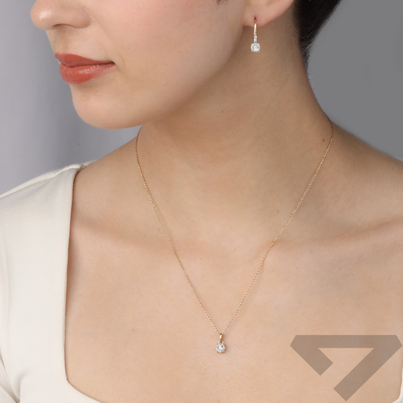 Wisiorek złoty z białym diamentem w czterech łapkach LC M2480 Y próba 585