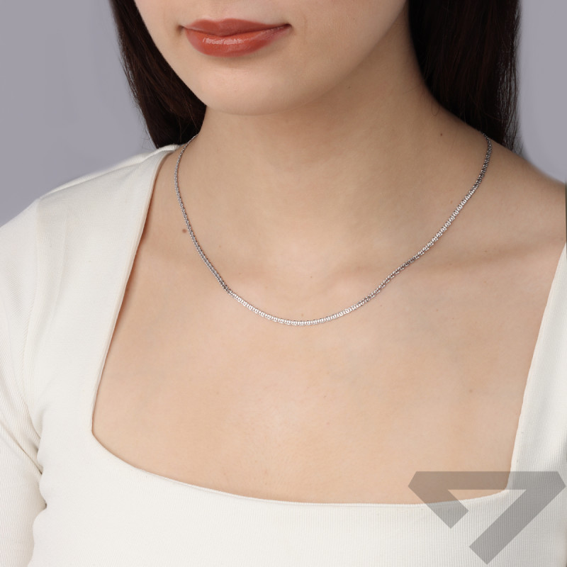 Łańcuszek srebrny rodowany tiger eye BC 1301-050 ROD próba 925