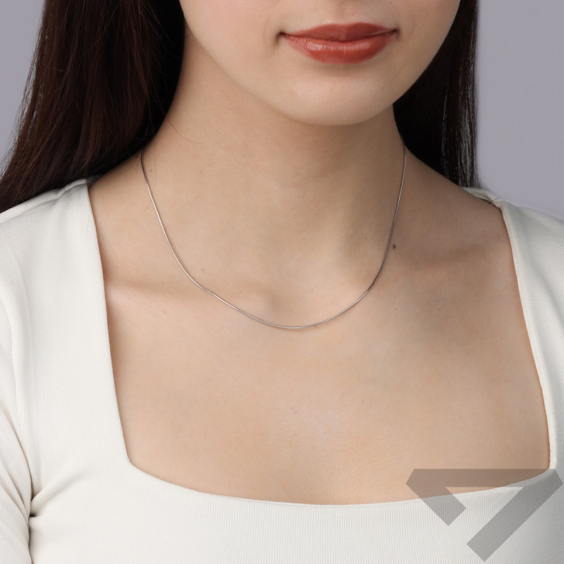 Łańcuszek srebrny snake rodowany