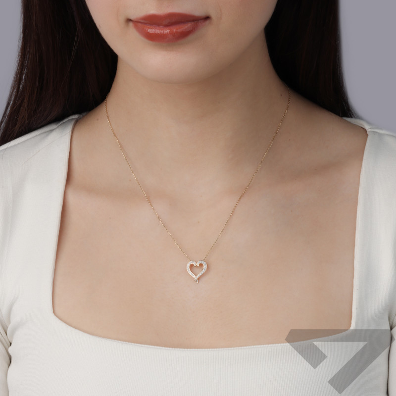 Serduszko złote z diamentami LC R12761 Y próba 585