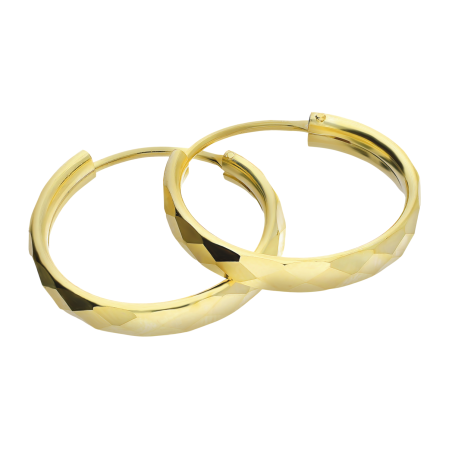 Kolczyki pozłacane grawerowane kółka 20 mm AT KSZ-20mm-3,0 GOLD dis próba 925