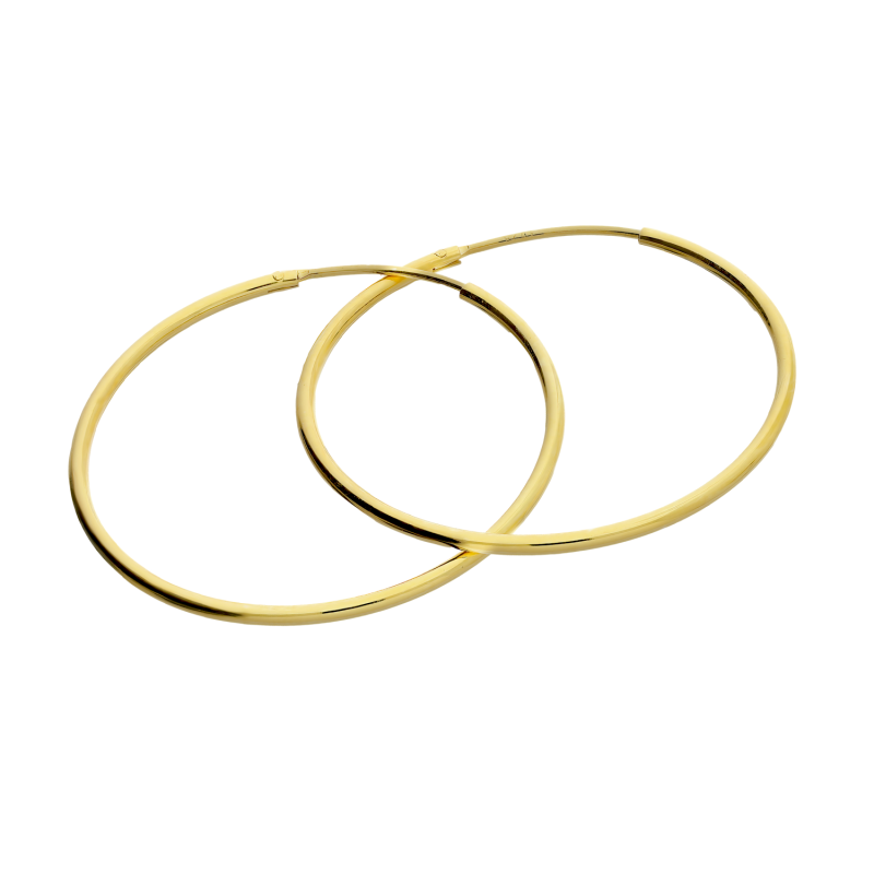 Kolczyki pozłacane kółka szarniry 30mm AT KSZ-30mm-1,0 GOLD próba 925