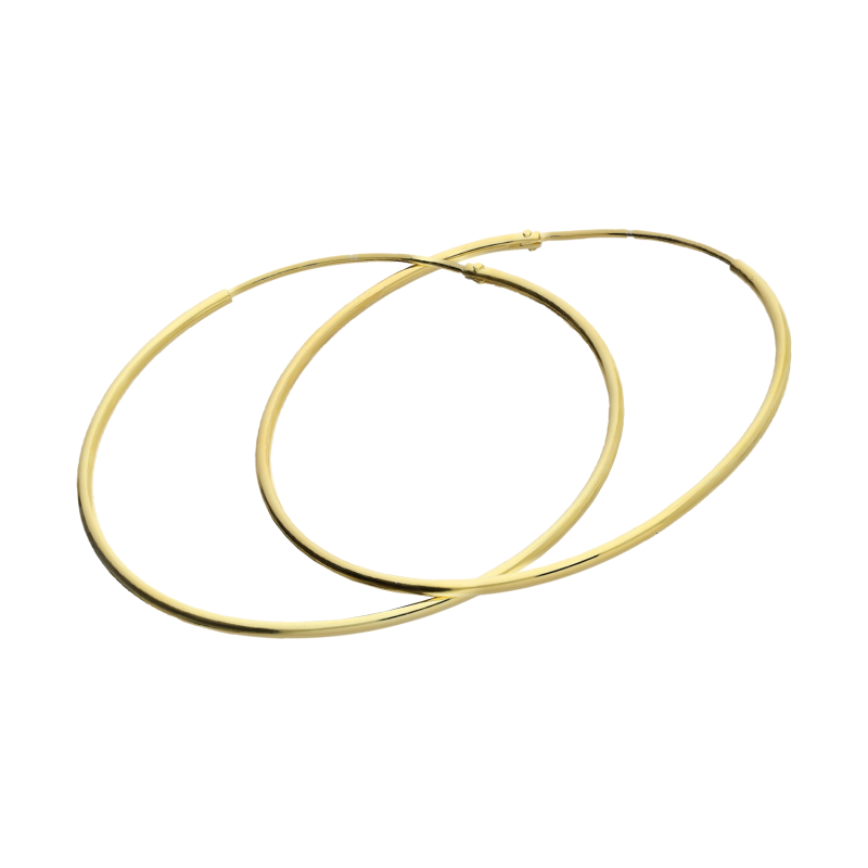 Kolczyki pozłacane kółka szarniry 40mm AT KSZ-40mm-1,0 GOLD próba 925