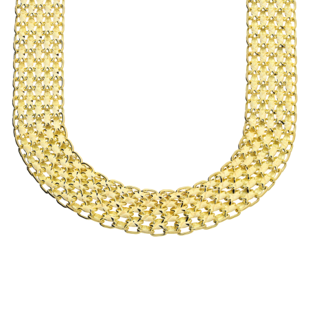 Naszyjnik złoty grawerowana taśma 10mm/regulowany LP 15U25-D1-1-Y próba 585