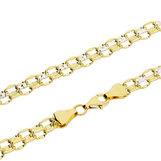 Naszyjnik złoty splot bismark w dwóch kolorach LP 15U275-B9-YW próba 585