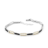 Bransoleta srebrna owalne ramki i czarne cyrkonie PX 1009 BL_AU375 blaszka gold