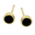Kolczyki złote z czarnym agatem w okrągłej oprawie/sztyft MZ T23-E-1237-4MM-AGT próba 375