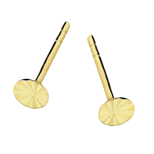 Kolczyki złote pinezka z grawerem 4 mm