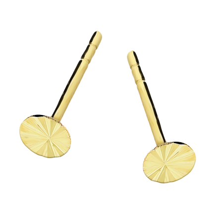 Kolczyki złote pinezka z grawerem 4 mm