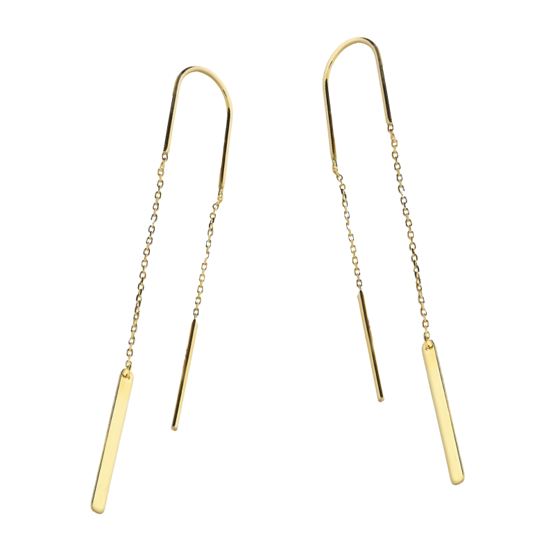 Kolczyki złote gładka blaszka na rolo/przeciągane MZ T23-E-LE-673-1,5-2,5-CM próba 375