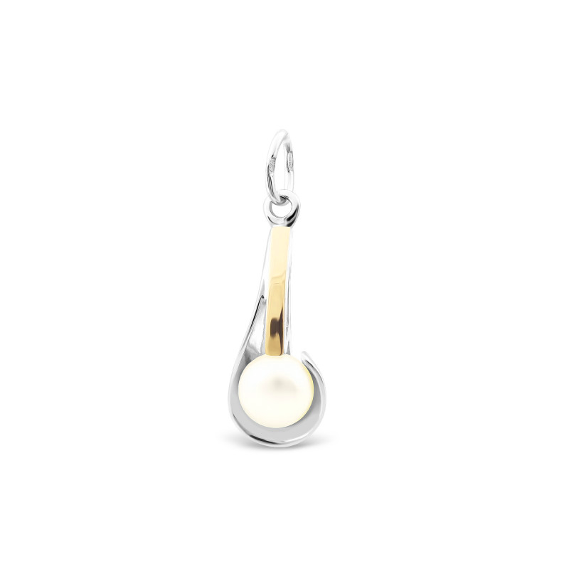Zawieszka perła b 8mm w rynience bl.gold PX 109_AU375 blaszka gold