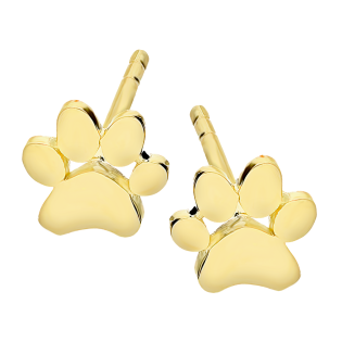 Kolczyki złote psie łapki