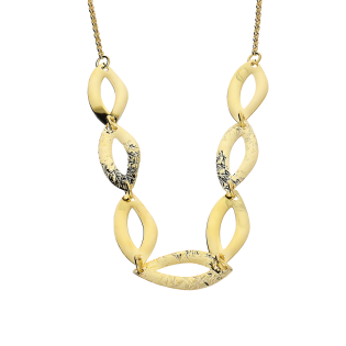 Naszyjnik pozłacany gładkie i tłoczone łezki/rolo NI BRN37700-GIA14883 GOLD próba 925