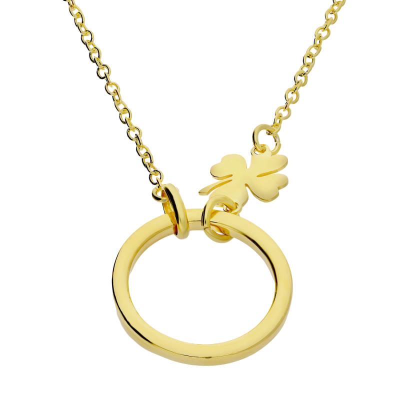 Naszyjnik pozłacany koło i koniczynka/anker NI BRN37716-GIA14903 GOLD próba 925