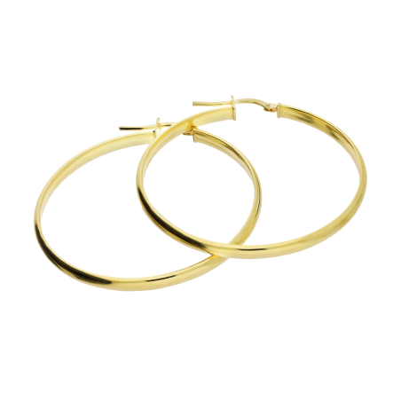 Kolczyki pozłacane kółka rurka płaska 40mm/ang.zap NI KDM-PŁ-40mm-3,00 ANG GOLD próba 925