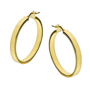 Kolczyki pozłacane kółka płaskie 30 mm greką/ang.zap. NI OR8398D GOLD próba 925