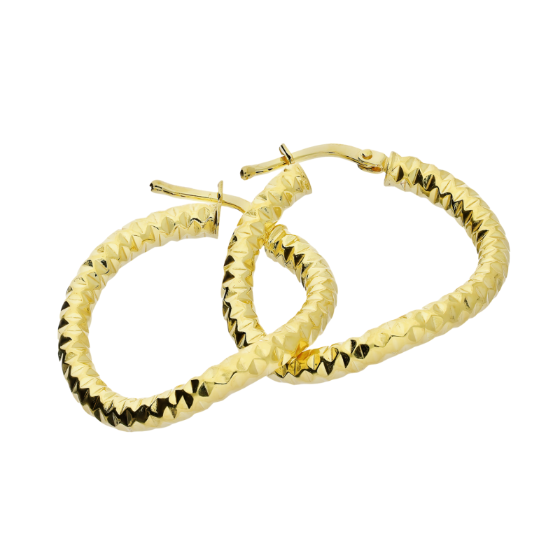 Kolczyki pozłacane kółka grawerowane zawijane 20mm/ang.zap. NI ORN11431 GOLD próba 925