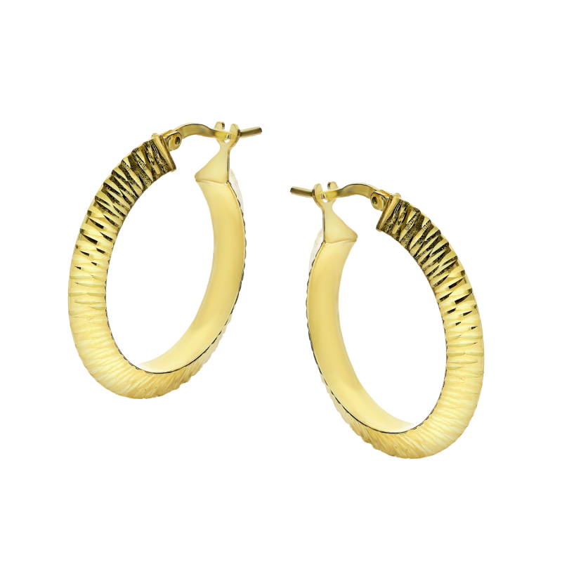 Kolczyki pozłacane kółka grawerowane 20mm/ang.zap. NI ORN11448 GOLD próba 925