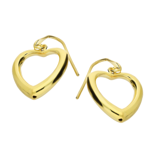 Kolczyki pozłacane wypukłe serce ramka/bigiel NI ORN11463 GOLD próba 925