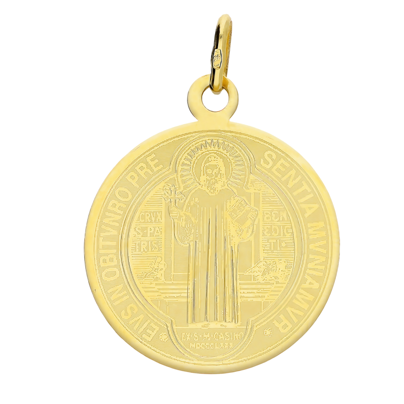 Medalik Benedyktyński Złoty 22mm pr. 585 - JubilerSezam.pl