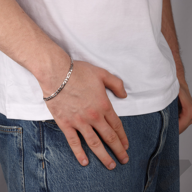 Bransoletka srebrna figaro 5 mm