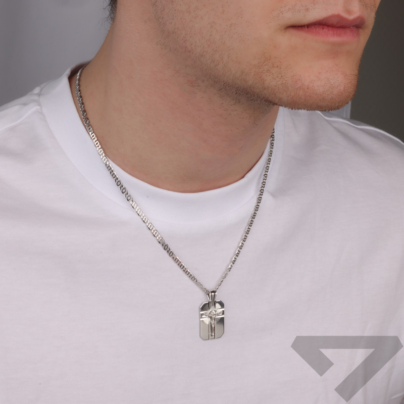 Medalik srebrny blaszka z Panem Jezusem