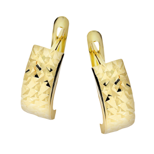 Kolczyki złote blaszki grawerowane/ang.zap. S3 YYH-16 próba 375