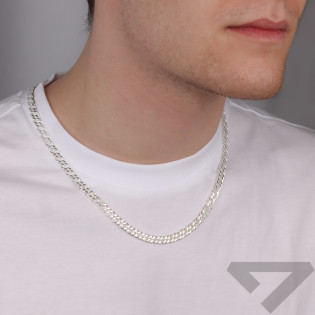 Łańcuszek srebrny rombo podwójne