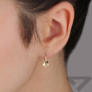 Kolczyki złote dla dziewczynki kwiatek z cyrkoniam próba 375