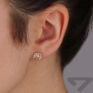 Kolczyki złote drzewko z białymi cyrkoniami/sztyft MZ ZS-XCE-247 próba 375