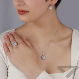 Pierścionek srebrny kwadratowa markiza z białymi cyrkoniami TB 21833-21842 próba 925