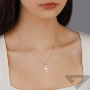 Złoty Krzyżyk pr. 585 Żłobione Boki - JubilerSezam.pl