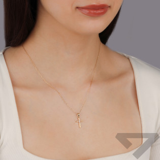 Złoty Krzyżyk z Cyrkoniami pr. 585 - JubilerSezam.pl