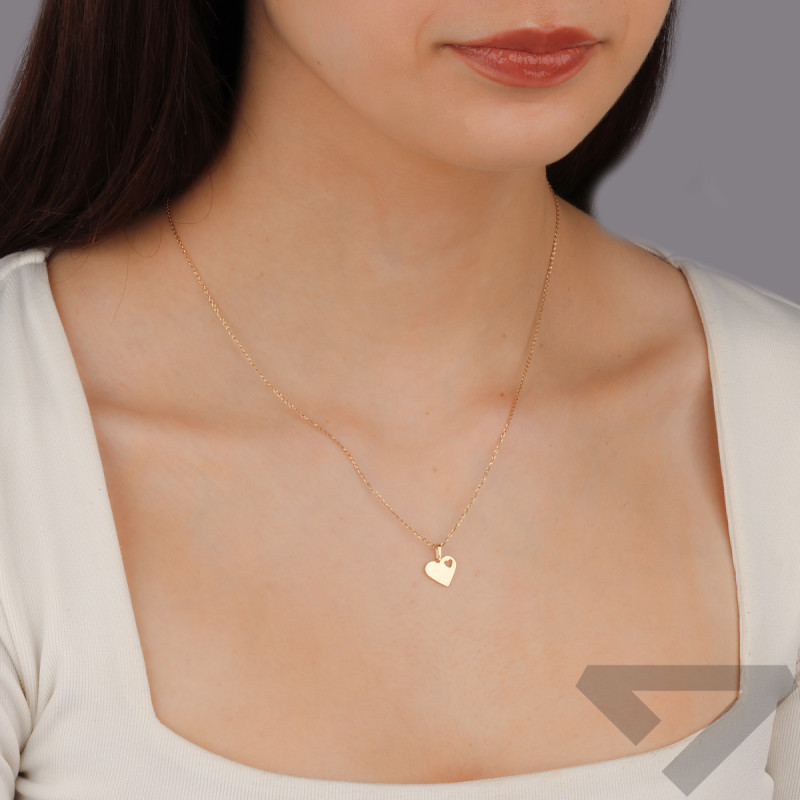 Serduszko złote blaszka z wyciętym sercem