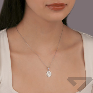 Medalik srebrny Szkaplerz w owalu