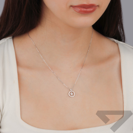 Naszyjnik srebrny koło ze strzałą i sercem/anker TB 24083 próba 925