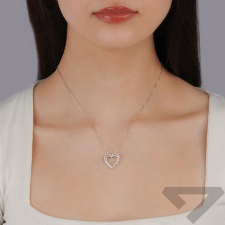 Naszyjnik srebrny zaplecione serca z cyrkoniami/anker TB 22146 próba 925