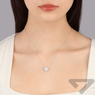 Naszyjnik srebrny serce z białymi cyrkoniami/anker TB 22632 próba 925