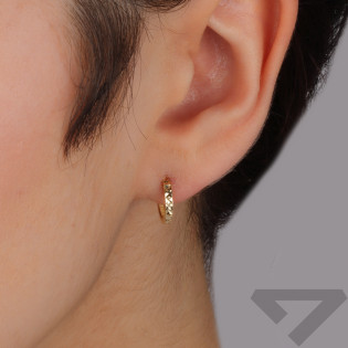Kolczyki złote kółka 11 mm taflowane/zatrzask Z K1315-1-11mm-1,6mm próba 375