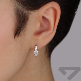 Kolczyki srebrne z białymi cyrkoniami/ang.zap. AT869 próba 925