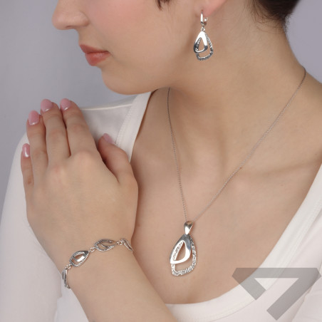 Zawieszka srebrna gładki i tłoczony trójkąt SZ353 próba 925