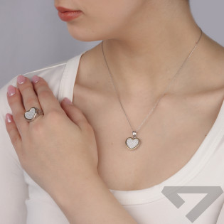 Pierścionek srebrny serce z cyrkoniami i złotą blaszką BM 1222 CR_AU375 blaszka gold