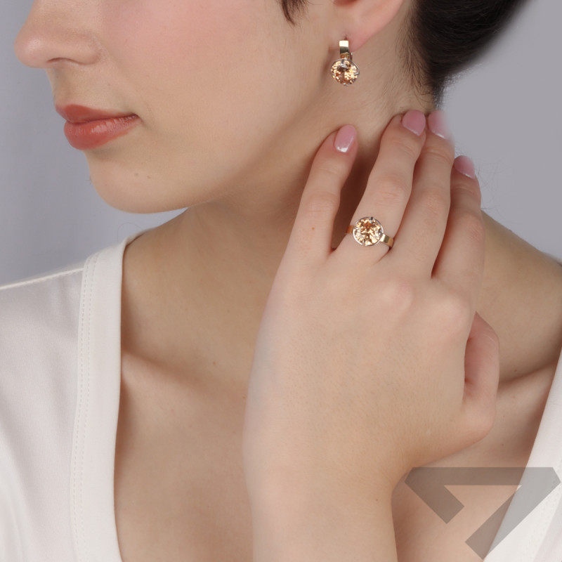 Srebrne Kolczyki z Cyrkonią i Złotem pr. 925/375 - JubilerSezam.pl