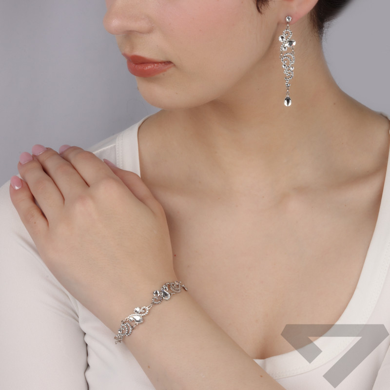 Bransoleta srebrna GRACE z kryształami RD 768-1 crystal próba 925