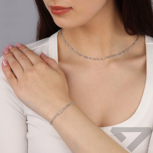 Łańcuszek splot typu kulki DNA srebro 925