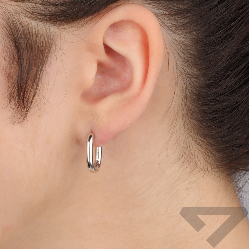 Kolczyki srebrne wypukły owal/zatrzask HS2031 próba 925